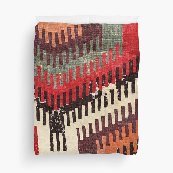 Afyon Central Anatolian Kilim Fragment Print Duvet Cover