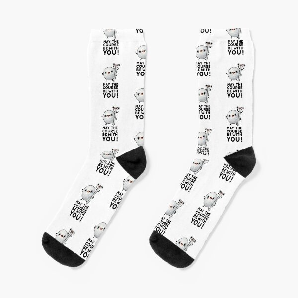 May The Course Be With You Cute Golf Pun Socks