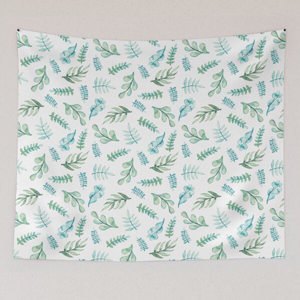 Item preview, Green peonie leaves pattern designed and sold by masterbones.