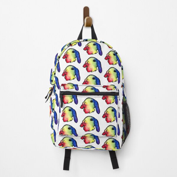 Watercolor Rainbow Lop Bunny Rabbit Backpack