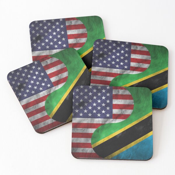 Item preview, USA and Tanzania Dual Flag Yin Yang Combination designed and sold by ockshirts.