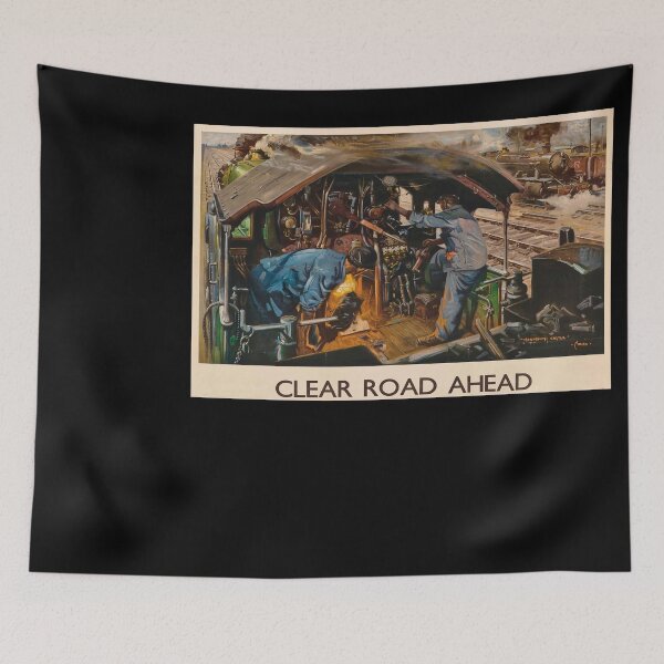 Item preview, Clear Road Ahead vintage travel poster designed and sold by stickart-marek.