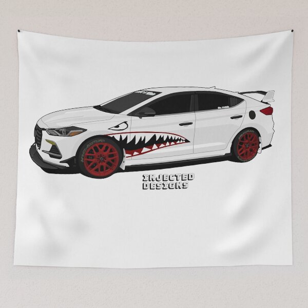 Item preview, White Hyundai Elantra With Shark Mouth designed and sold by InjectedDesigns.