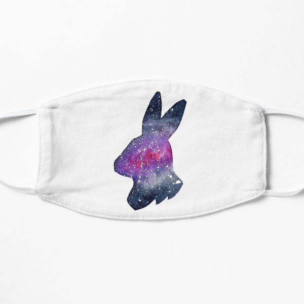 Galactic Watercolor Bunny Rabbit Silhouette Mask
