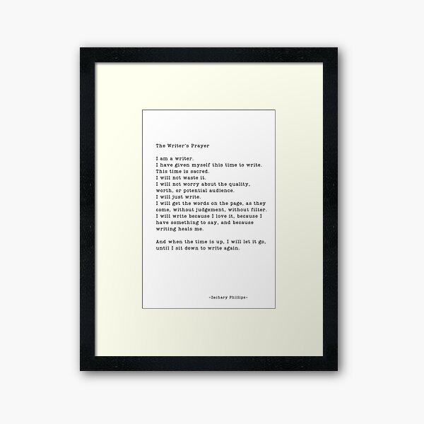 The Writer's Prayer Framed Art Print