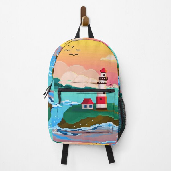 Item preview, Pixelated Lighthouse in Sunset Background designed and sold by HopeDetour.