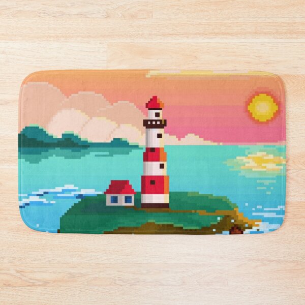 Item preview, Pixelated Lighthouse in Sunset Background designed and sold by HopeDetour.