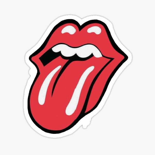 red lips and tongue sticking out Sticker