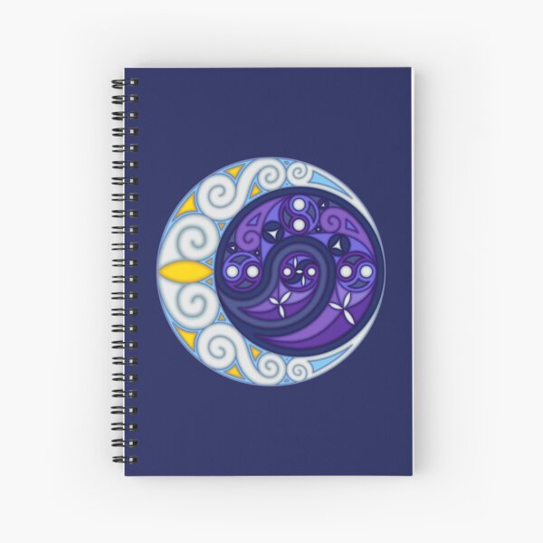 Celtic Cescent Moon - Celestial Spiral Design Spiral Notebook