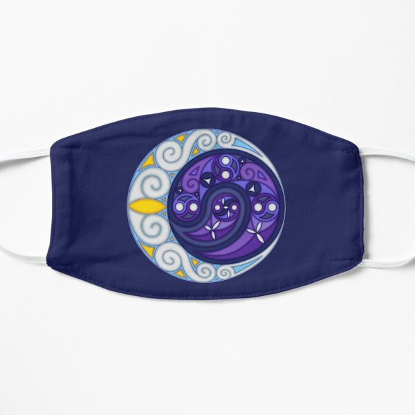 Celtic Cescent Moon - Celestial Spiral Design Mask