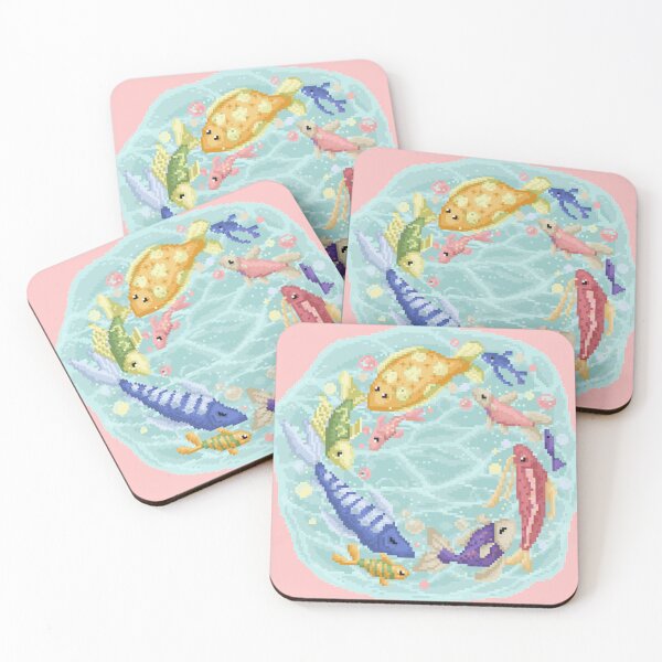 Item preview, Pixelated Fishes Playing,Running on Circle designed and sold by HopeDetour.