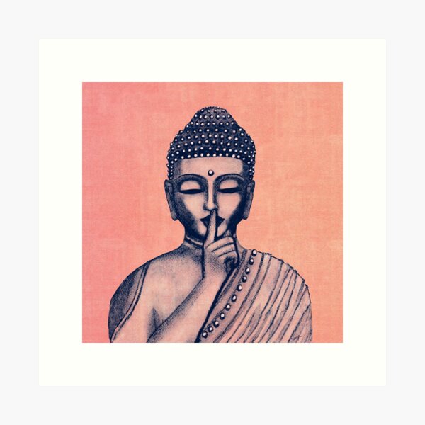 Item preview, Buddha Shh... Do not disturb in Coral designed and sold by rainbowflowers.