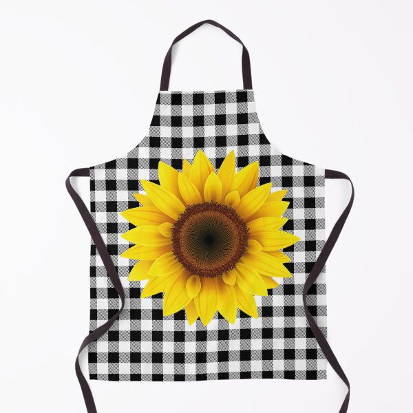 Item preview, Black White Gingham Sunflower designed and sold by WildHoneyDesign.