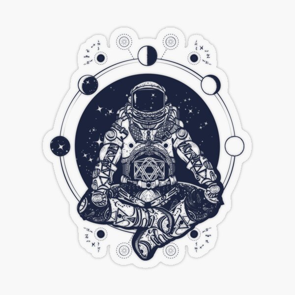 Astronaut meditation Transparent Sticker