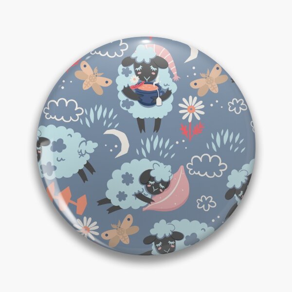Item preview, pattern of cute sleepy lambs designed and sold by burbura.