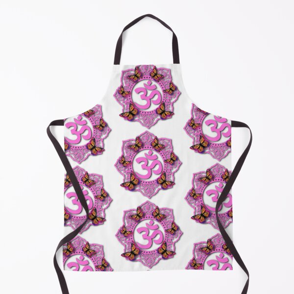 Item preview, Pink ohm symbol, purple blue orange monarch butterflies, meditation spiritual vibes designed and sold by hollycooper.