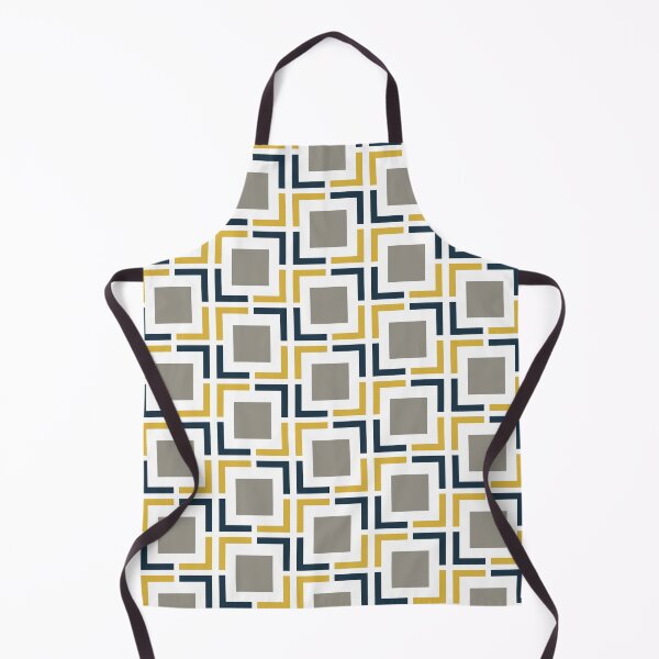 Item preview, Squared, Geometric Pattern in Light Mustard Yellow, Navy Blue, White, and Grey designed and sold by kierkegaard.