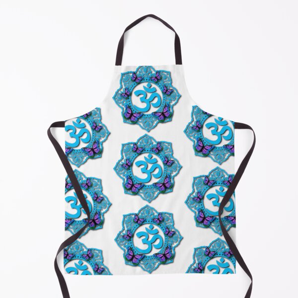 Item preview, Elegant teal ohm symbol purple blue pink monarch butterflies, meditation spiritual vibes designed and sold by hollycooper.