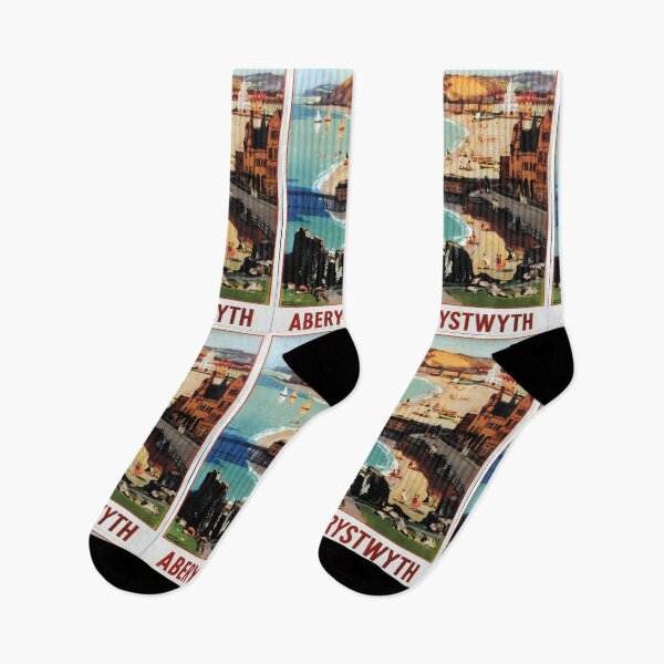 Item preview, Aberystwyth vintage travel poster designed and sold by stickart-marek.