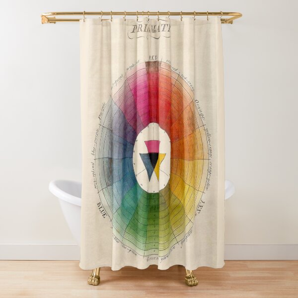 Vintage color wheel Design, color theory Shower Curtain