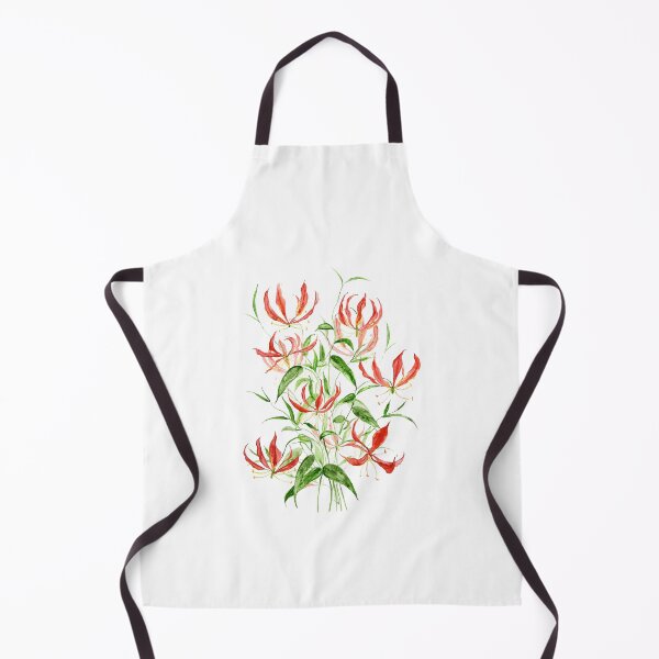 Item preview, hand painted orange red climbing lily watercolor painting designed and sold by ColorandColor.