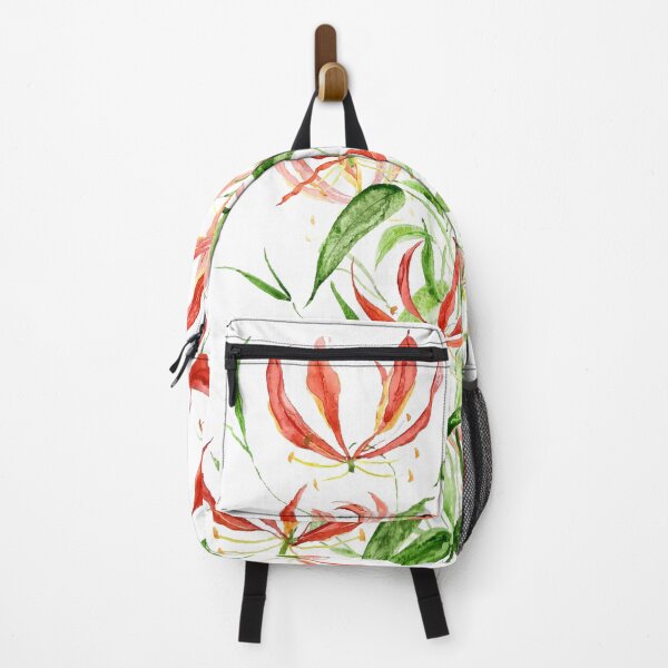 Item preview, hand painted orange red climbing lily watercolor painting designed and sold by ColorandColor.
