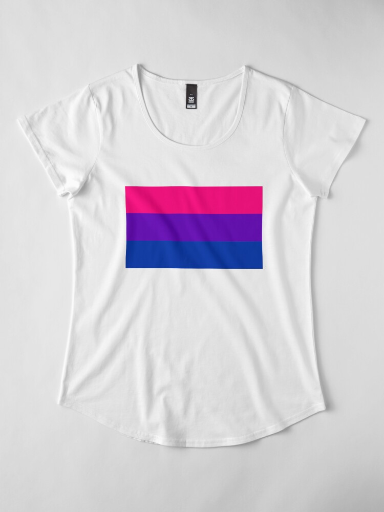 Alternate view of Solid Bisexual Pride Flag Premium Scoop T-Shirt