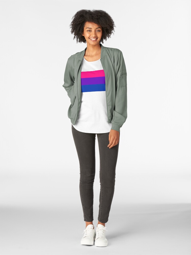 Alternate view of Solid Bisexual Pride Flag Premium Scoop T-Shirt