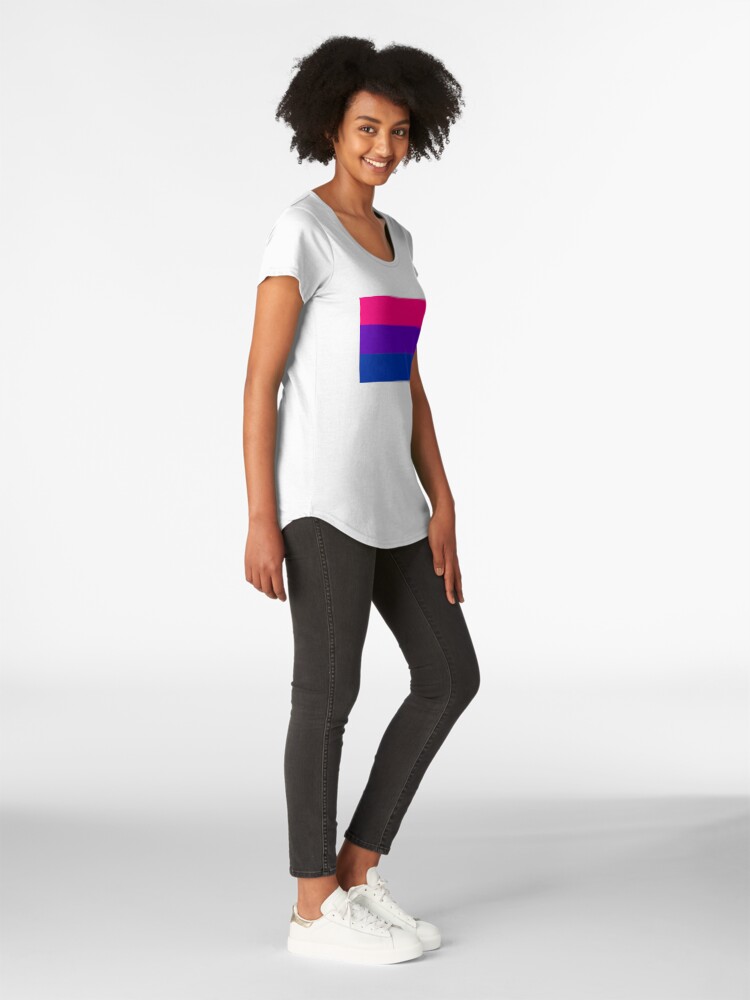 Alternate view of Solid Bisexual Pride Flag Premium Scoop T-Shirt