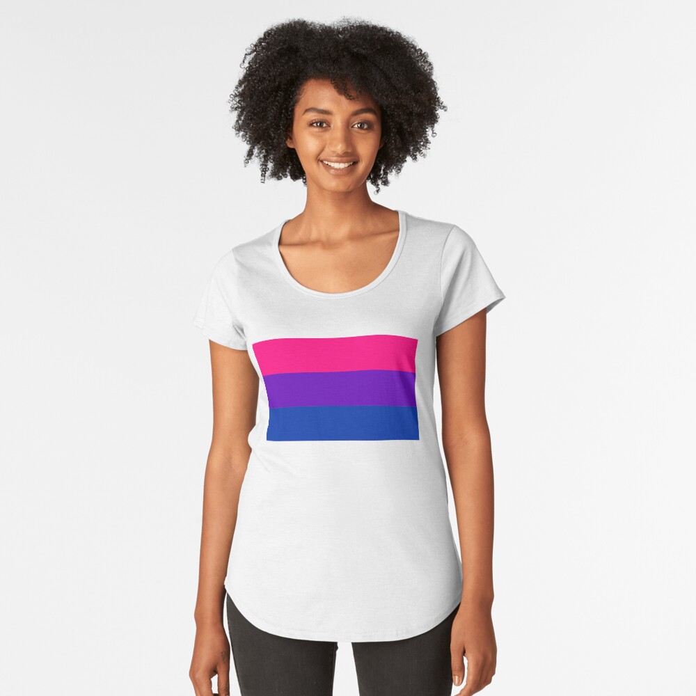 Solid Bisexual Pride Flag Premium Scoop T-Shirt