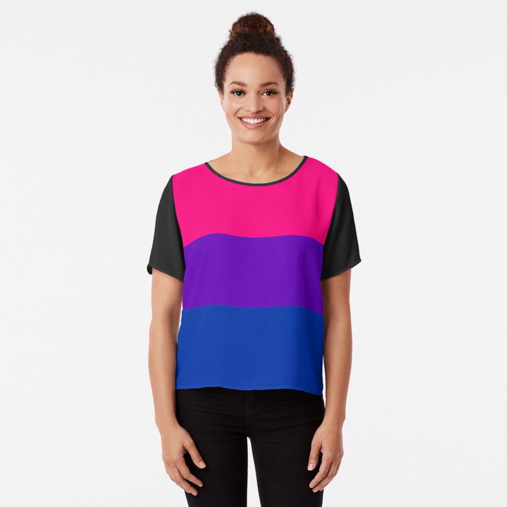 Solid Bisexual Pride Flag Chiffon Top