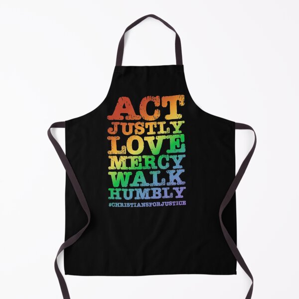 Item preview, Christians for Justice: Act Justly, Love Mercy, Walk Humbly (distressed rainbow text) designed and sold by Ofeefee.
