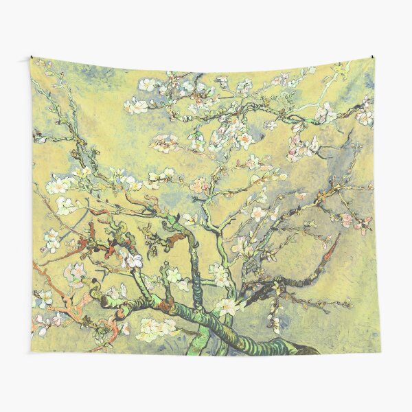 Almond Blossom - Vincent Van Gogh (lemon pastel) Tapestry