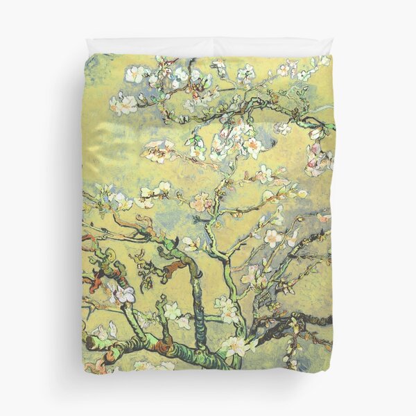 Almond Blossom - Vincent Van Gogh (lemon pastel) Duvet Cover