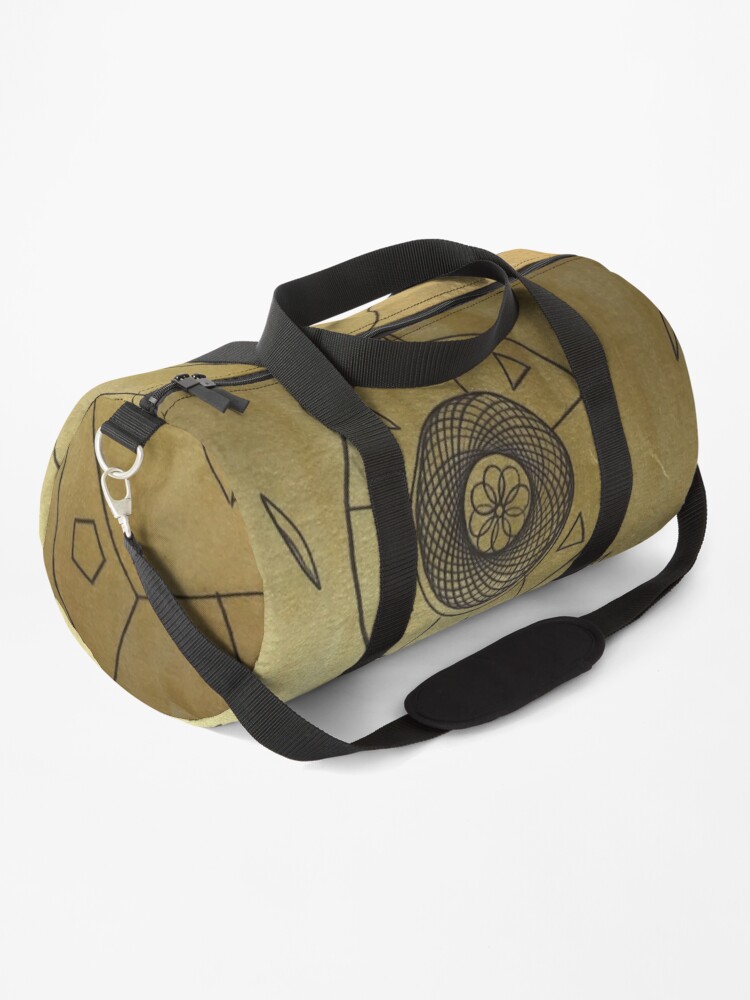 black and gold duffle bag