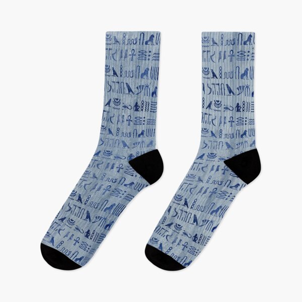 Item preview, Blue Ancient Egyptian Hieroglyphs designed and sold by DirtyAngelFace Shop.