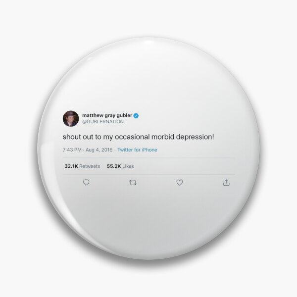 Item preview, matthew gray gubler tweet - shoutout to my occasional morbid depression! designed and sold by reaganreese.