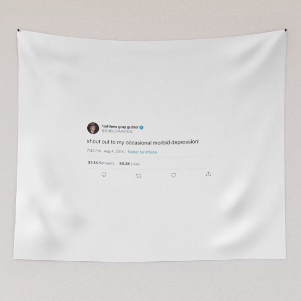 Item preview, matthew gray gubler tweet - shoutout to my occasional morbid depression! designed and sold by reaganreese.