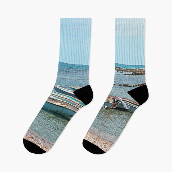 Item preview, Wooden Fishing Boats Seascape, Socotra, Yemen designed and sold by worldways.