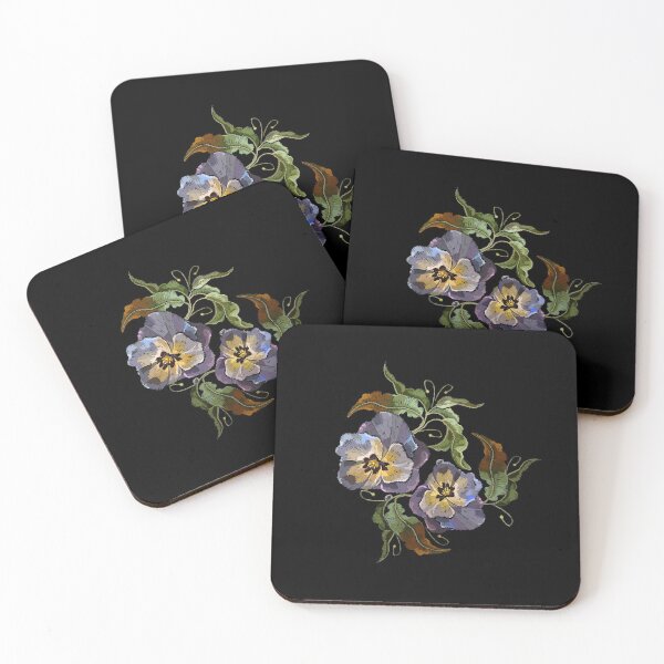 Item preview, Violets flower embroidery designed and sold by matrioshka.