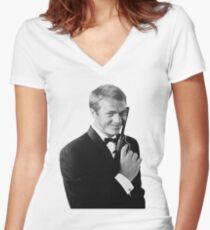 McQueen, Steve McQueen Women's Fitted V-Neck T-Shirt