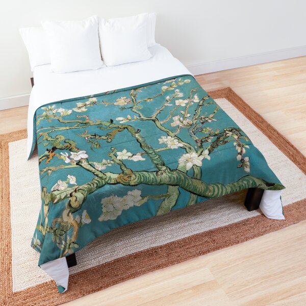 Aperçu de l'œuvre Fleur d'Amandier - Vincent Van Gogh (bleu turquoise) créée et vendue par DejaVuStudio.