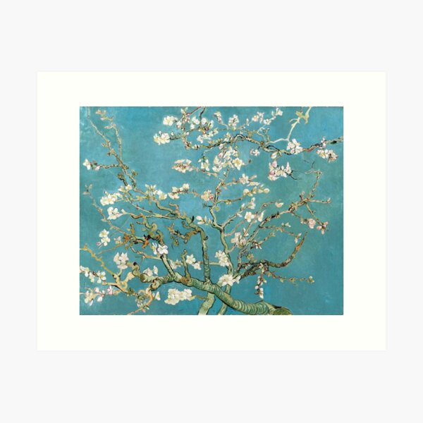 Vista previa del artículo con la obra «Flor de almendro - Vincent Van Gogh (azul turquesa)», diseñado y vendido por DejaVuStudio.