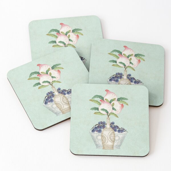Item preview, Fruits: Peaches and grapes type-E (Minhwa-Korean traditional/folk art) designed and sold by minsillust.