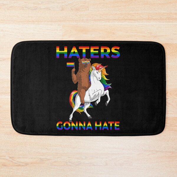 Item preview, LGBT Gay Pride Grizzly Bear Riding Unicorn Haters Gonna Hate designed and sold by fatamyfan1.