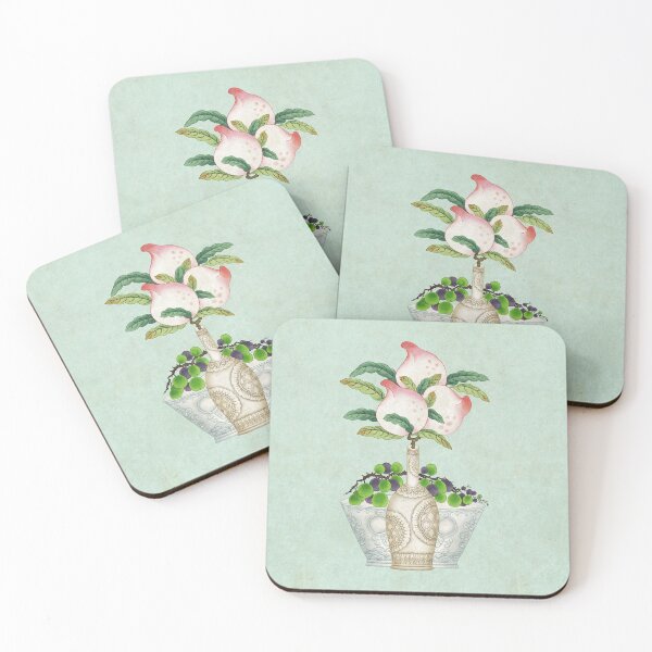 Item preview, Fruits: Peaches and grapes type-F(Minhwa-Korean traditional/folk art) designed and sold by minsillust.