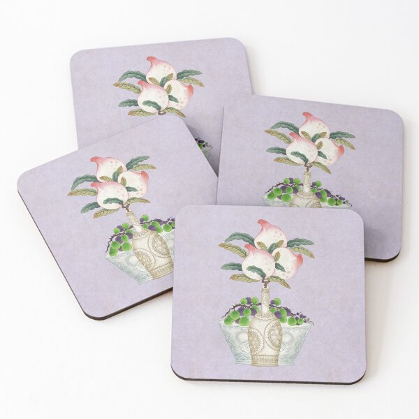 Item preview, Fruits: Peaches and grapes type-G(Minhwa-Korean traditional/folk art) designed and sold by minsillust.