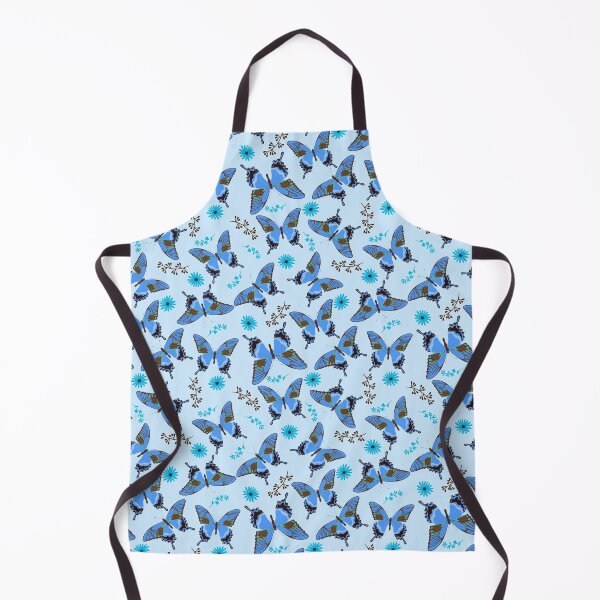 Item preview, Blue butterflies and flowers designed and sold by burbura.
