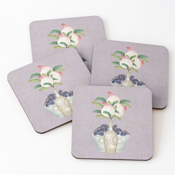 Item preview, Fruits: Peaches and grapes type-H (Minhwa-Korean traditional/folk art) designed and sold by minsillust.