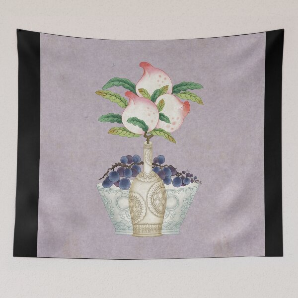 Item preview, Fruits: Peaches and grapes type-H (Minhwa-Korean traditional/folk art) designed and sold by minsillust.